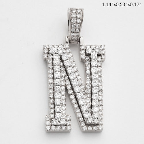 10KW 1.10CTW DIAMOND 3D LETTER PENDANT
