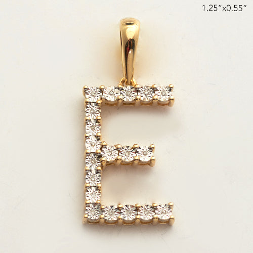 10KY 0.03CTW ILLUSION SET DIAMOND INITIAL PENDANT