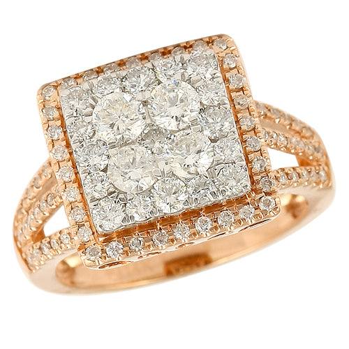 14KR 1.50CTW DIAMOND CLUSTER RING