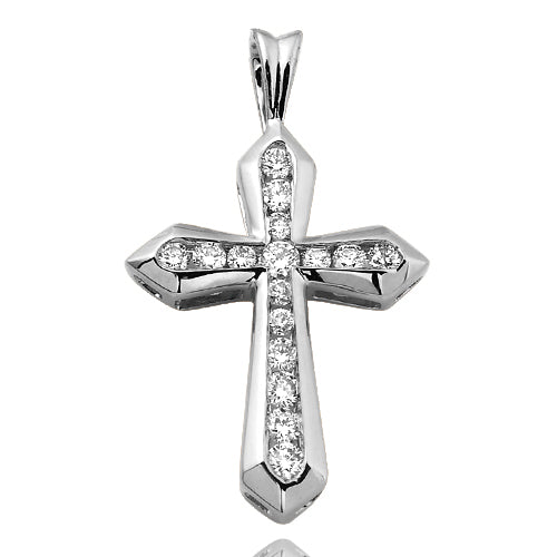 14KW 0.30CTW DIAMOND CHANNEL SET POINTED CROSS PEN