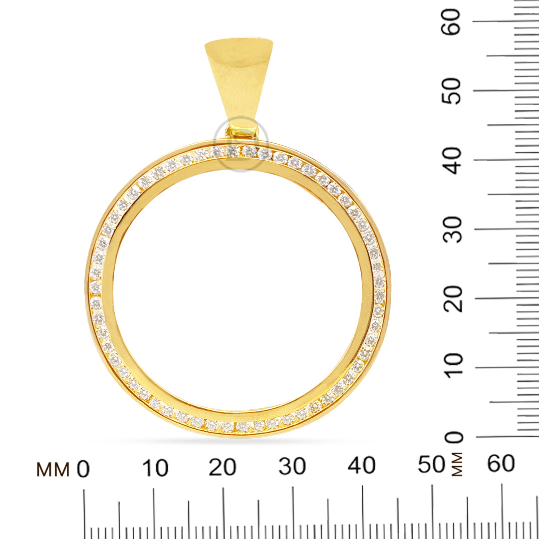 10K Yellow Gold Centenario 50 Pesos Gold Coin Diamond Pendant Bezel Only
