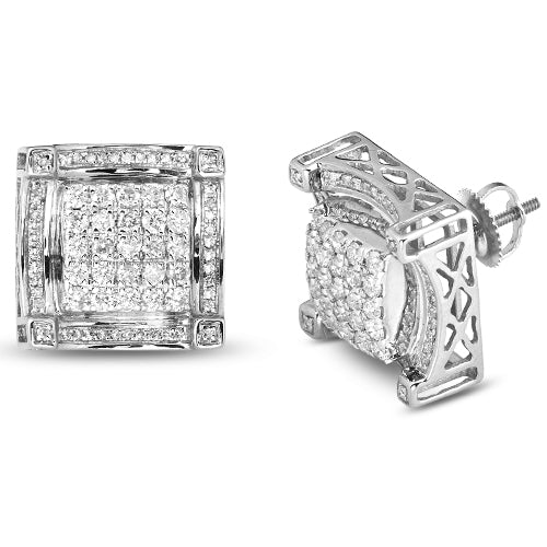 10KW 1.50CTW DIAMOND EARRIGNS - SQUARE HEAD WITH U