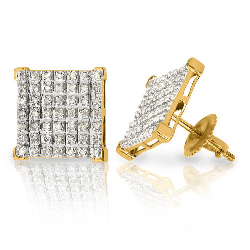 10KY 0.25CTW ILLUSION SET DIAMOND V-PRONG SQUARE E