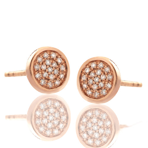 14KR 0.10CTW DIAMOND FLAT DISC EARRING STUDS