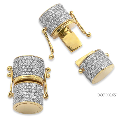 10KY 2.70CTW DIAMOND CYLINDER SHAPED CHAIN LOCK