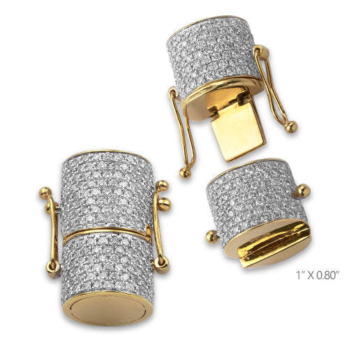 10KY 5.50CTW DIAMOND CYLINDER SHAPED CHAIN LOCK