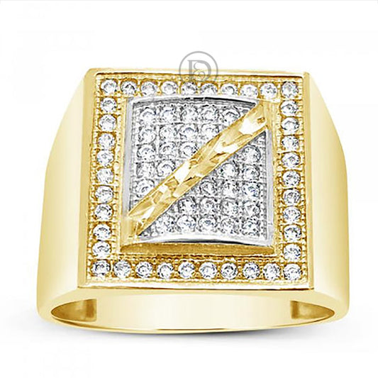 10K Yellow Gold Men's CZ Ring