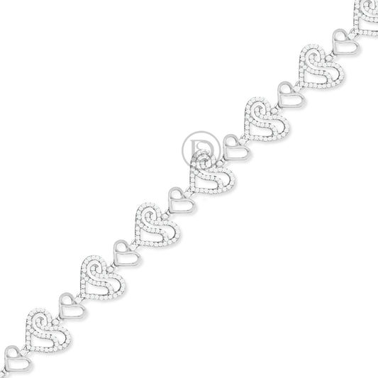 10k White Gold Women's Bracelet With 1.36CT Diamonds