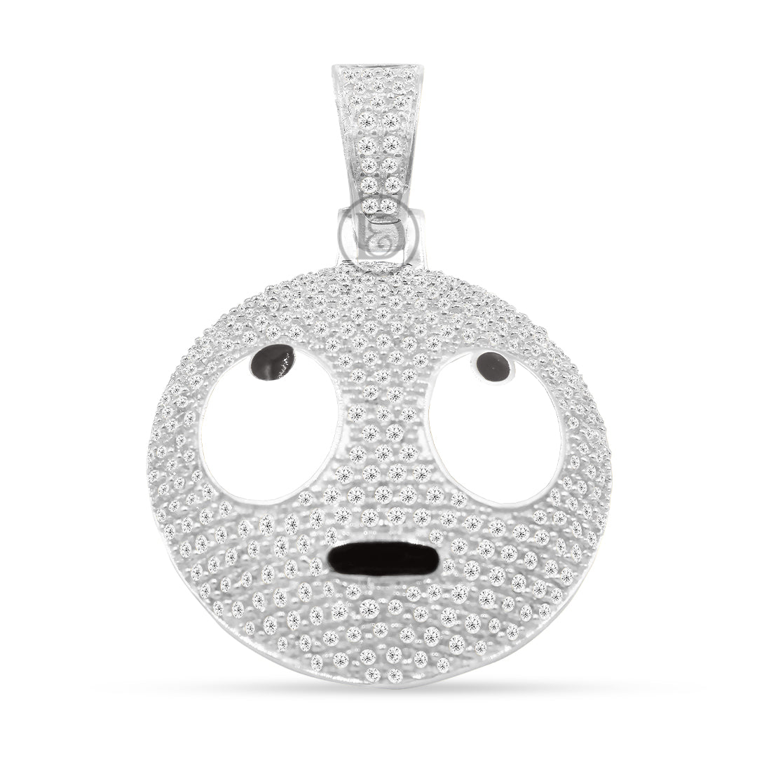 10K Yellow Gold Eye Roll Emoji Pendant With 0.85CT Diamonds