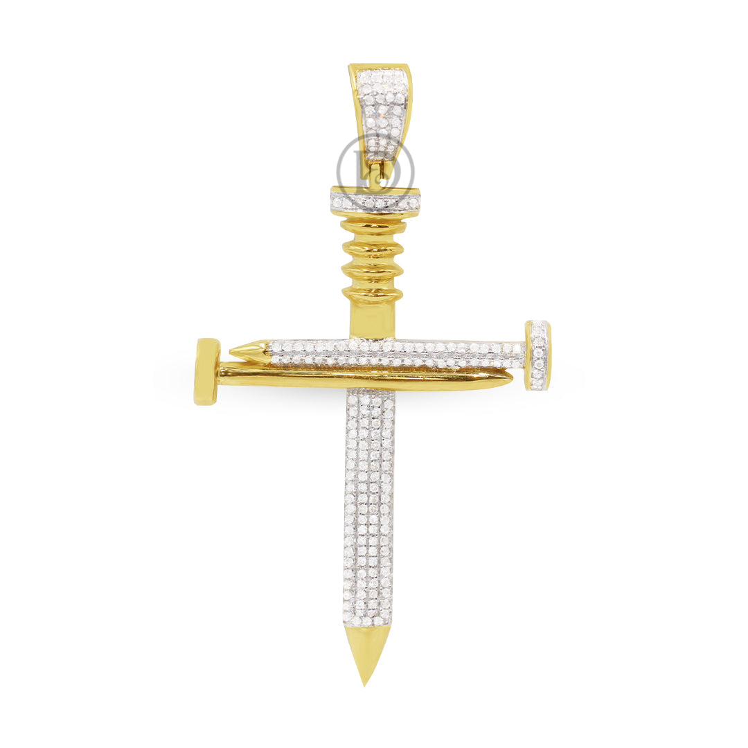 DIAMOND CROSS PENDANT 0.45CT 10K YELLOW GOLD