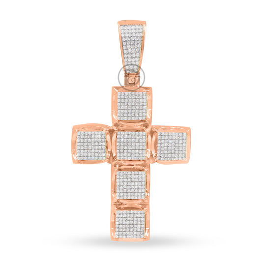 10K Yellow Gold Cross Pendant With 1.00CT Diamonds