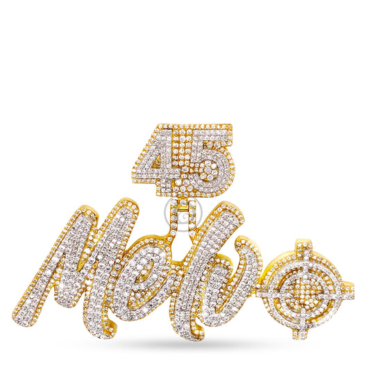 10K Yellow Gold Diamond Custom Pendant with Personalized Name