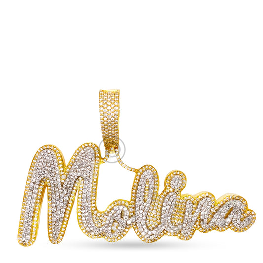 10K Yellow Gold Diamond Custom Pendant with Personalized Name