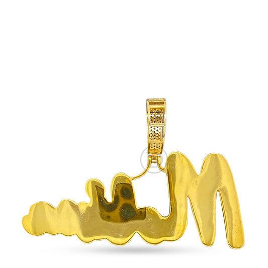 10K Yellow Gold Diamond Custom Pendant with Personalized Name