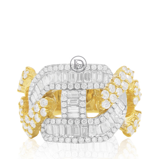 10K Yellow/White Men's Ring with 3.10CT Diamonds