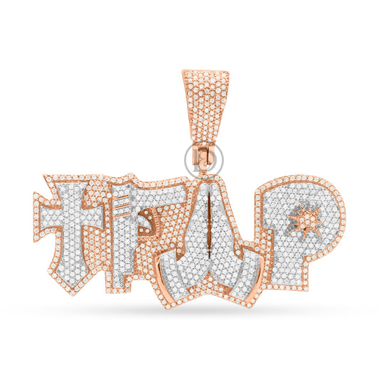 10K Yellow Gold Trap Pendant With 3.10CT Diamonds