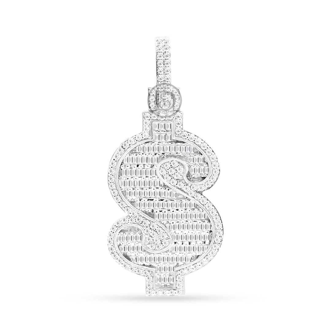 10k Yellow Gold Baguette $ Pendant With 3.75CT Diamonds