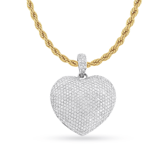 14K Yellow Gold Heart Pendant With 2.83CT Diamonds
