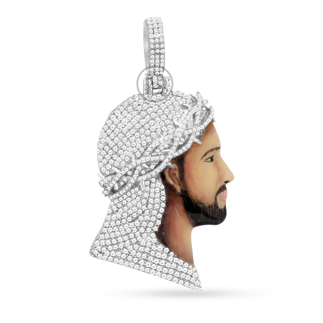 10K Yellow Gold Jesus Pendant With 1.78CT Diamonds