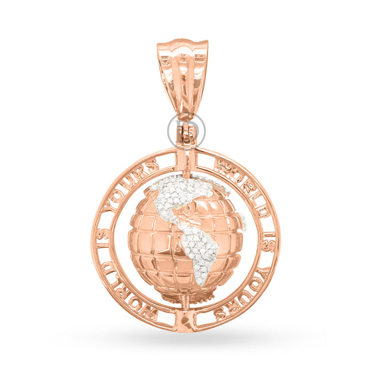 10K Yellow Gold Globe Pendant With 0.57CT Diamonds