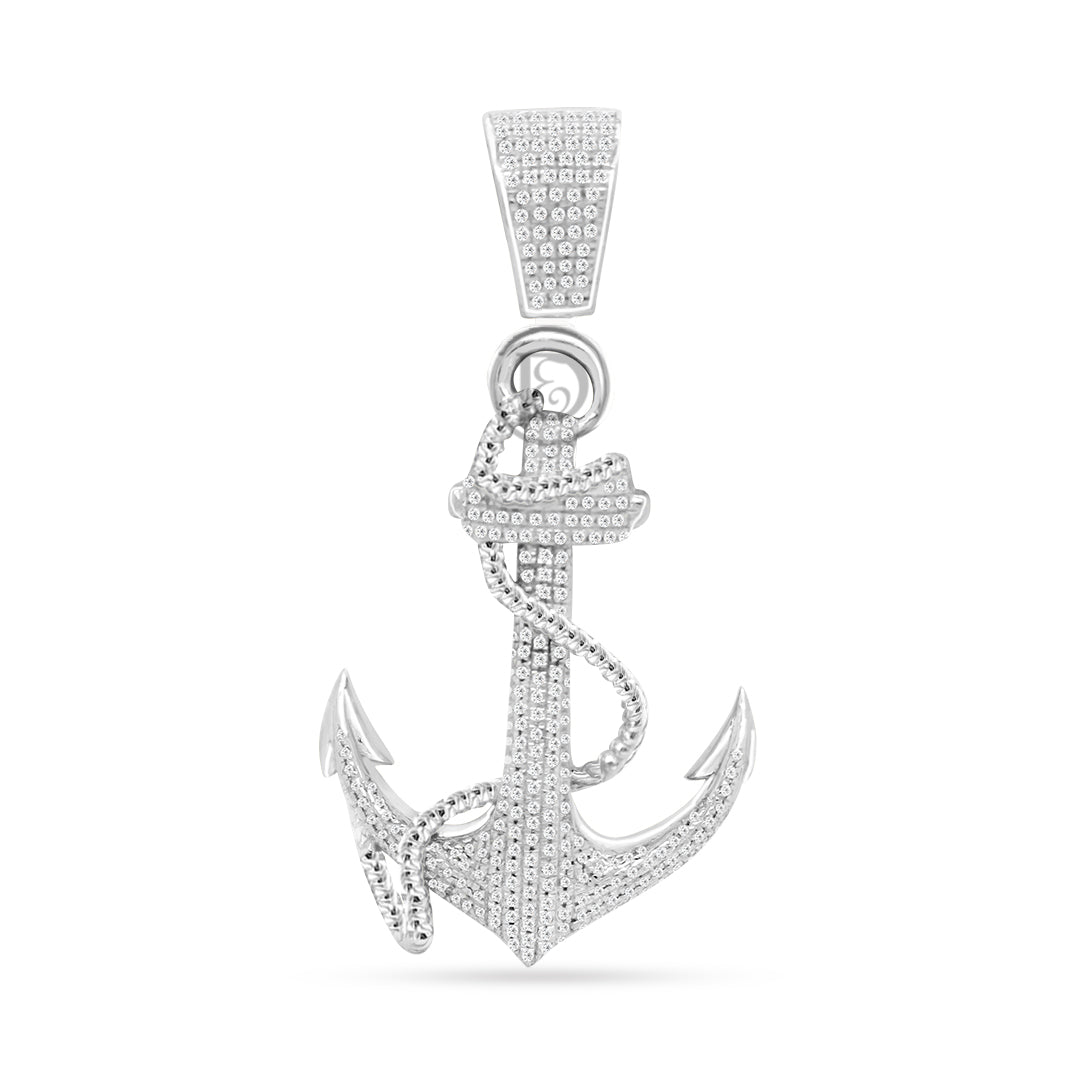 10k yellow gold Anchor Pendant With 0.78 ct Diamonds