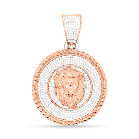 10k yellow gold Lion Pendant With 0.80ct Diamonds