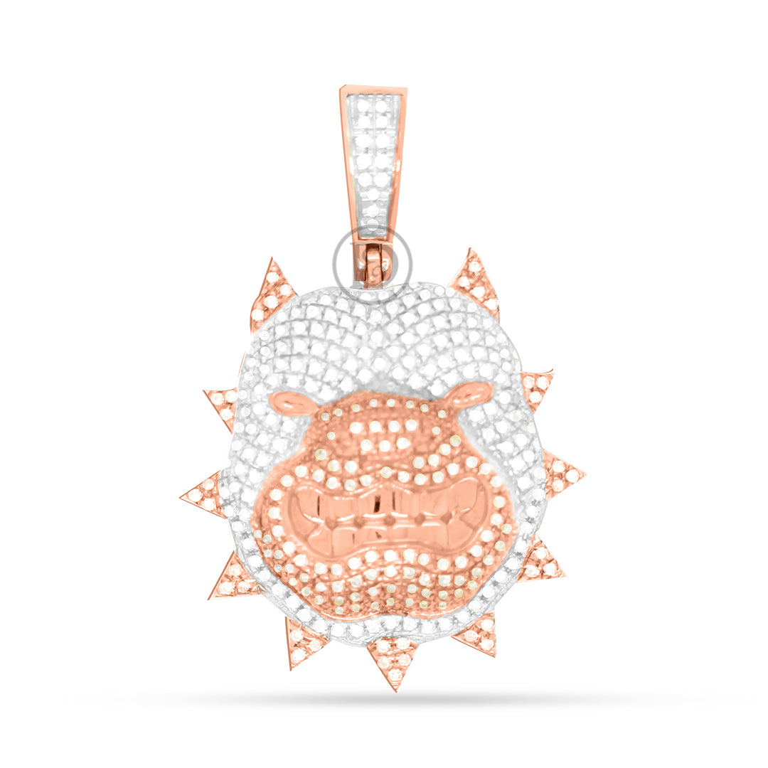 10k yellow gold bull dog with 0.65ct diamonds