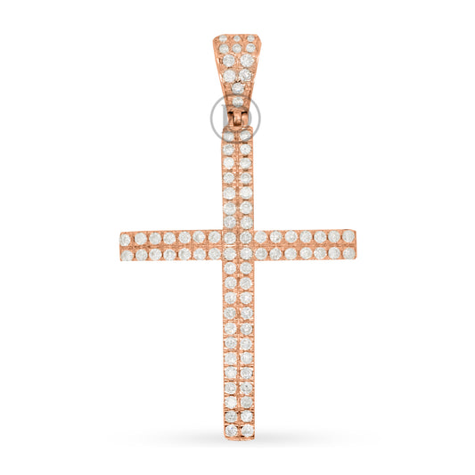 10k yellow gold cross pendant with 1.40 ct diamonds