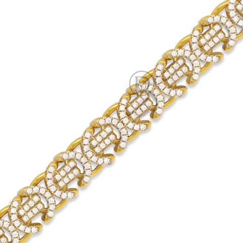 10K yellow gold men's bracelet with 4.00ct diamonds
