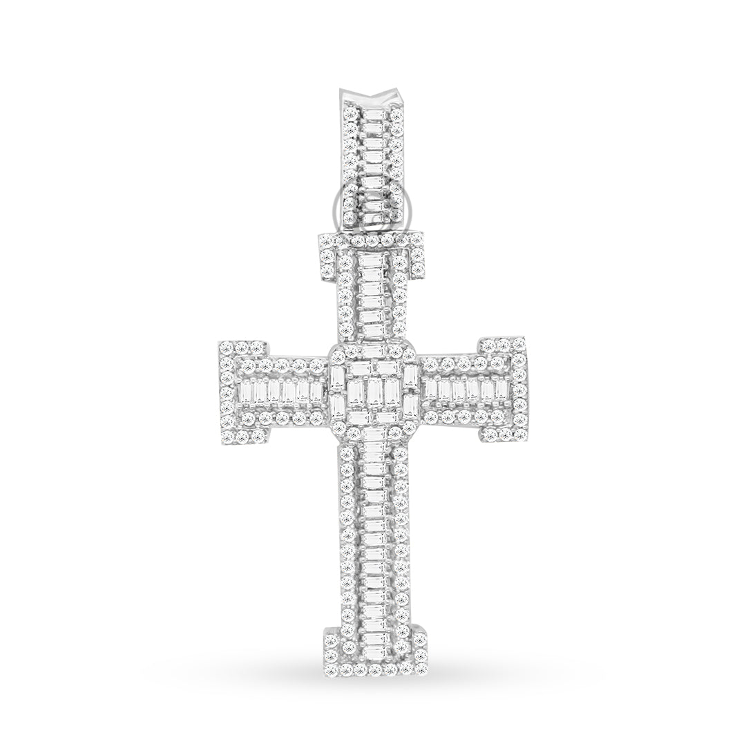 10K yellow gold cross pendant with 2.05ct diamonds