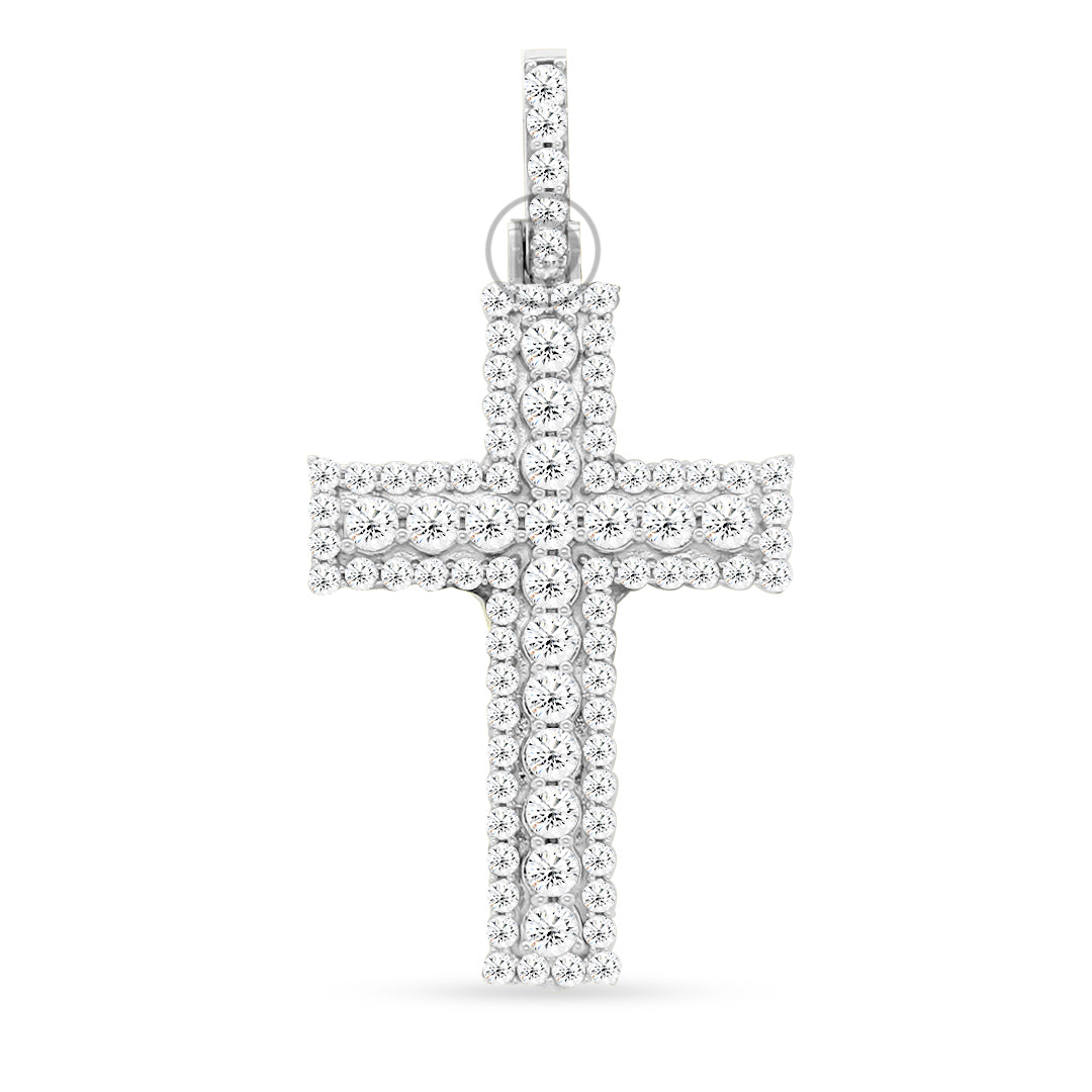 10k yellow gold cross pendant with 2.50ct diamonds