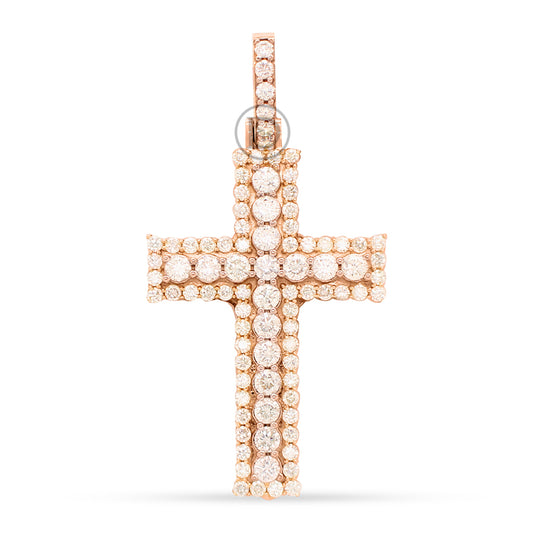 10k yellow gold cross pendant with 2.50ct diamonds