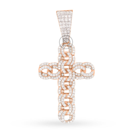 10 Yellow gold cross pendant with 1.75ct diamonds
