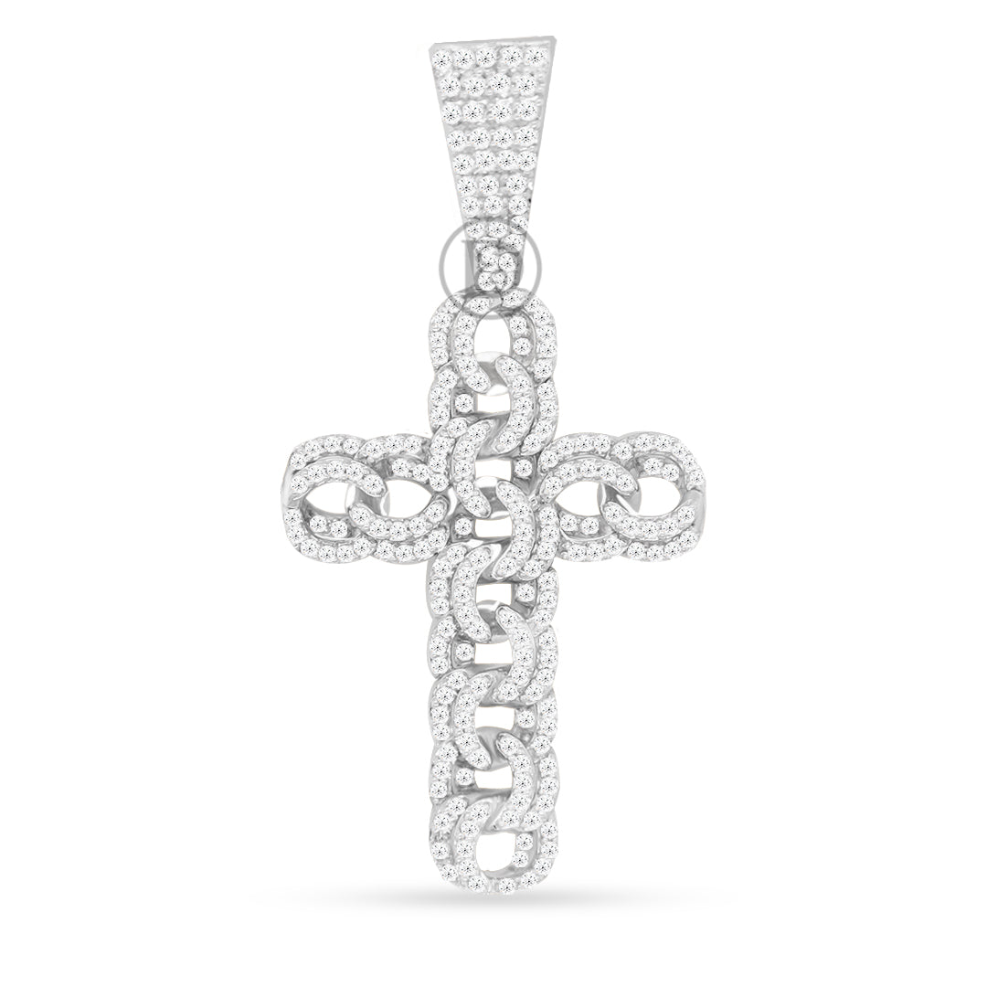 10 Yellow gold cross pendant with 1.75ct diamonds
