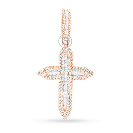 10k yellow gold cross pendant with 1.15ct diamonds