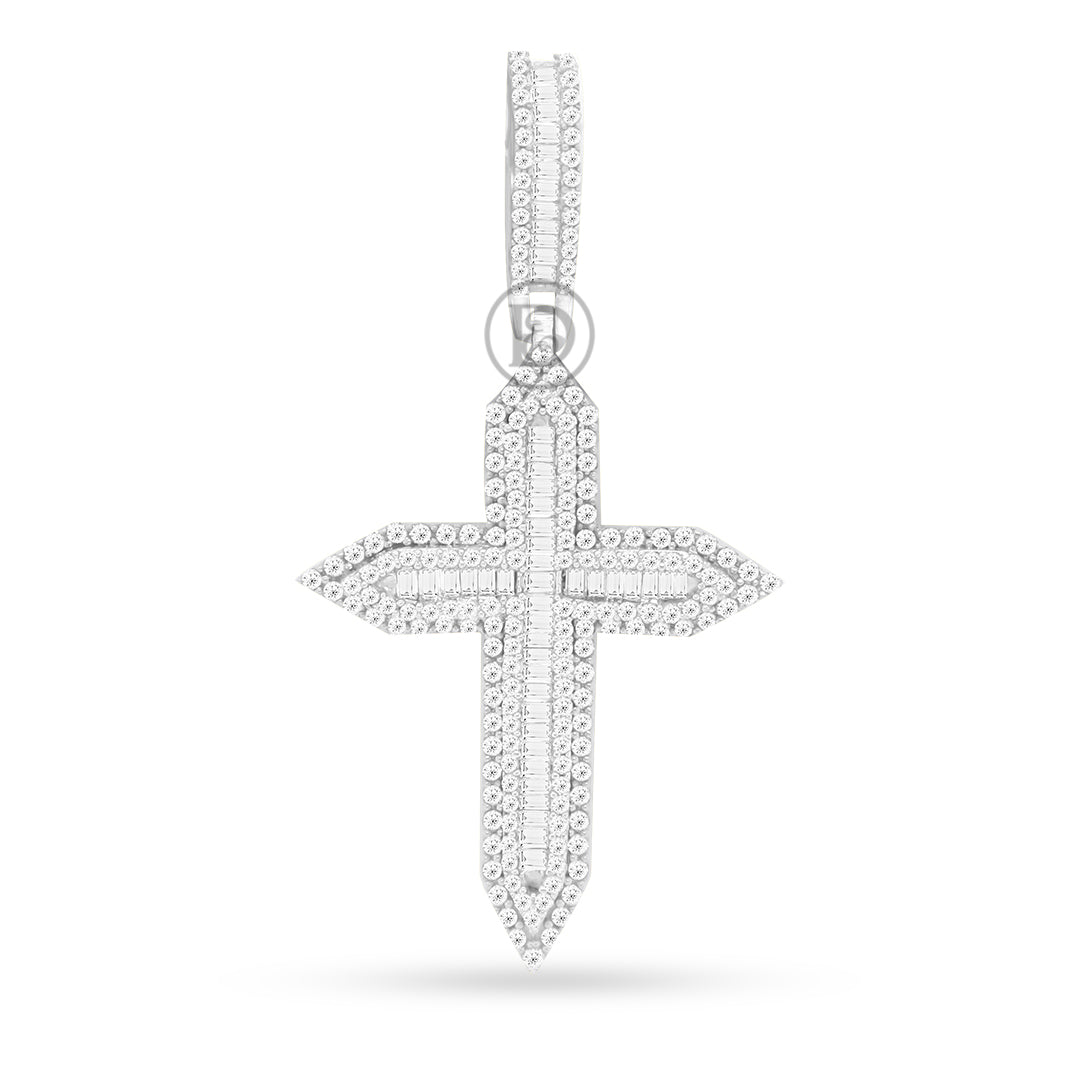 10k yellow gold cross pendant with 1.15ct diamonds