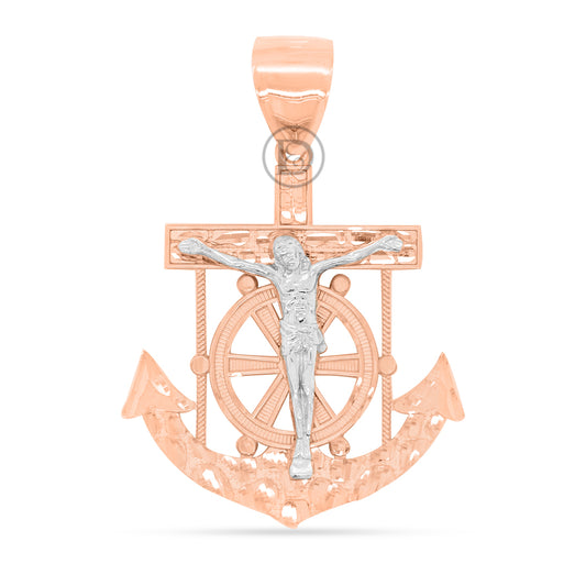 10k yellow gold anchor pendant