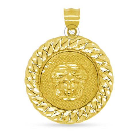 10k gold circle versace pendant