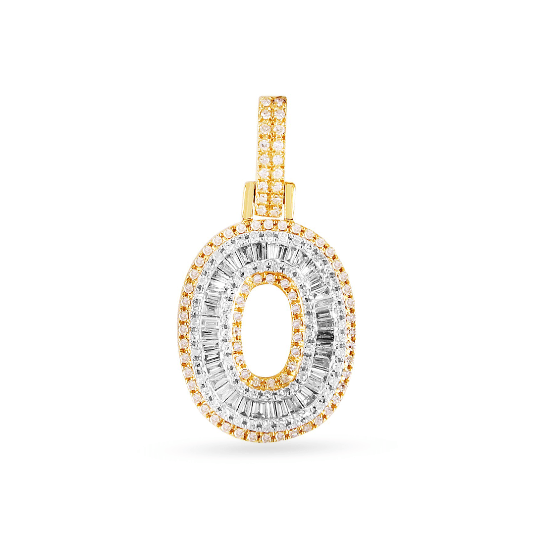 14K Yellow Gold Initial Pendant With 0.65CT Diamonds