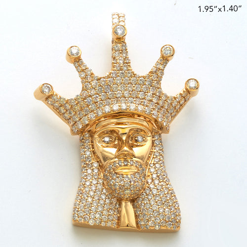 10KY 4.25CTW DIAMOND KING JESUS PENDANT
