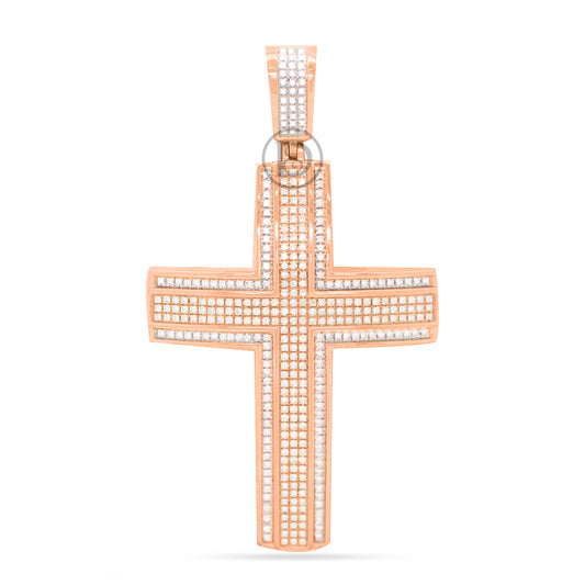 10k yellow gold cross pendant 1.10ct diamonds