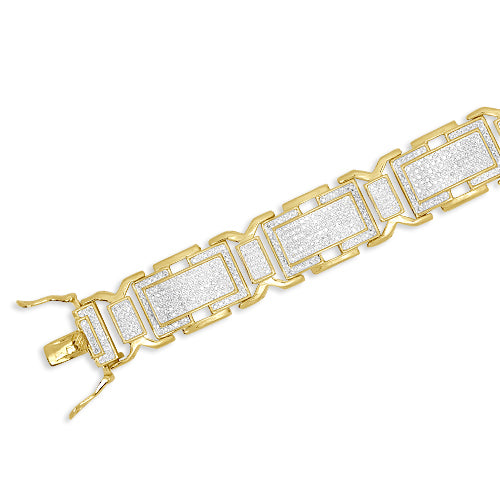 10KY 2.80CTW MICROPAVE DIAMOND MENS LINK BRACELET