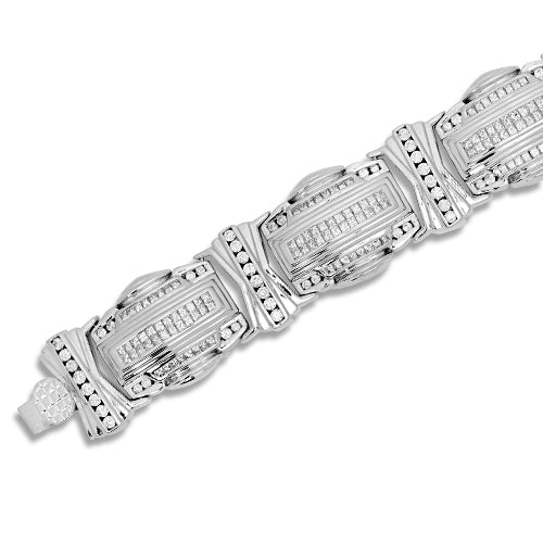 14KW 8.00CTW DIAMOND MENS BRACELET
