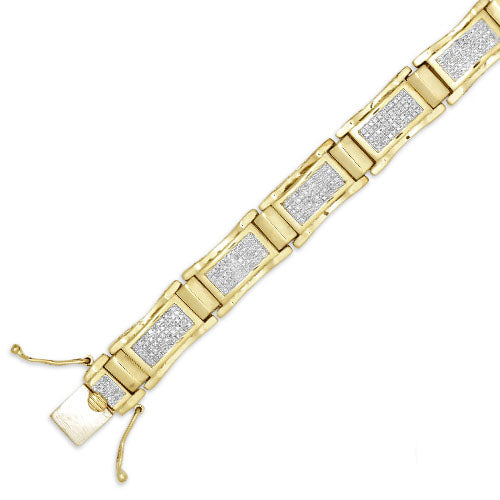 10KY 2.25CTW DIAMOND MENS BRACELET - 8.5"