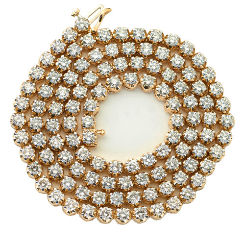 14KY 19.48CTW DIAMOND ROUND SETTING 4-PRONG TENNIS