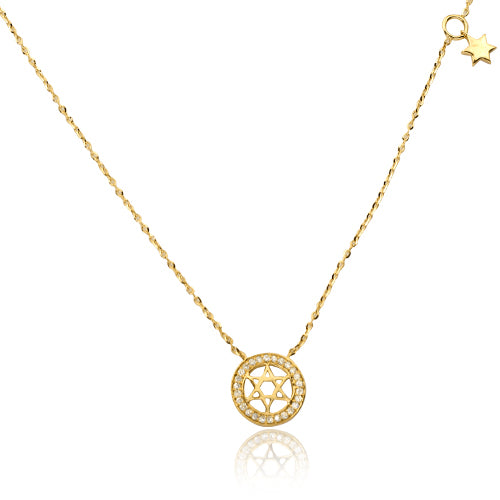 14KY 0.10CTW DIAMOND NECKLACE - STAR OF DAVID WITH