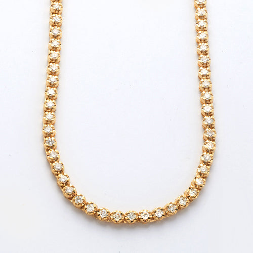 10KY 6.35CTW DIAMOND BUTTERCUP TENNIS NECKLACE