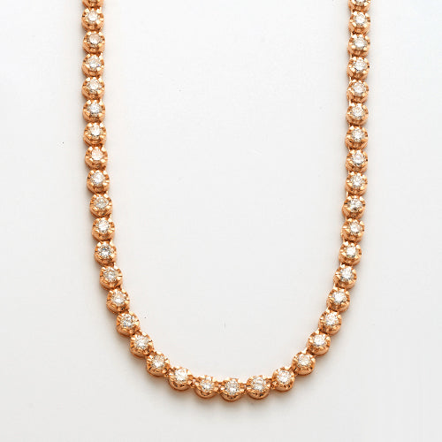 10KR 8.35CTW DIAMOND BUTTERCUP TENNIS NECKLACE