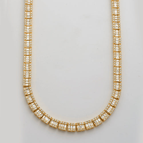 14KY 25.00CTW BAGUETTE NECKLACE 22"