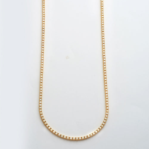 14KY 10.10CTW DIAMOND BUTTERCUP TENNIS NECKLACE